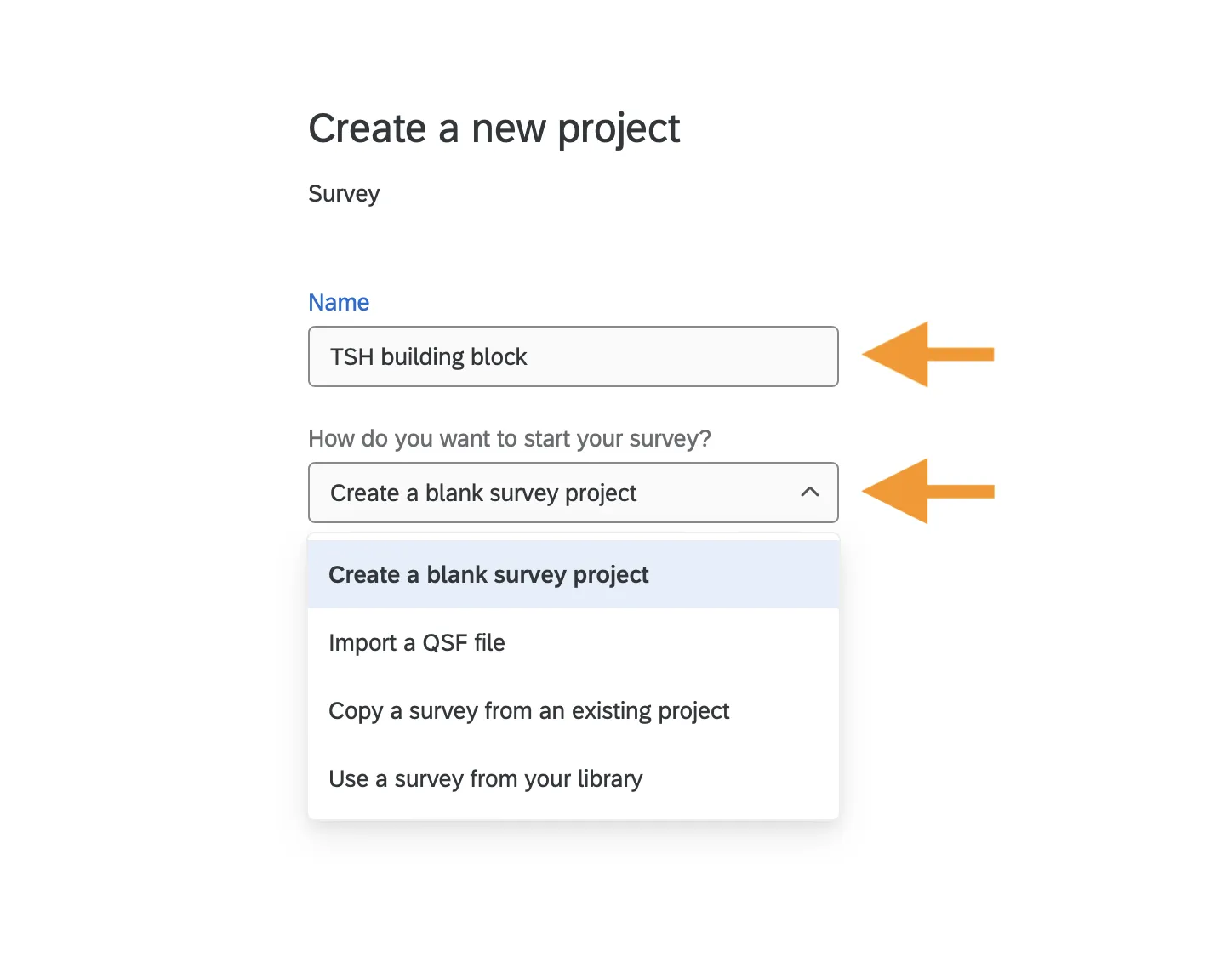 create project