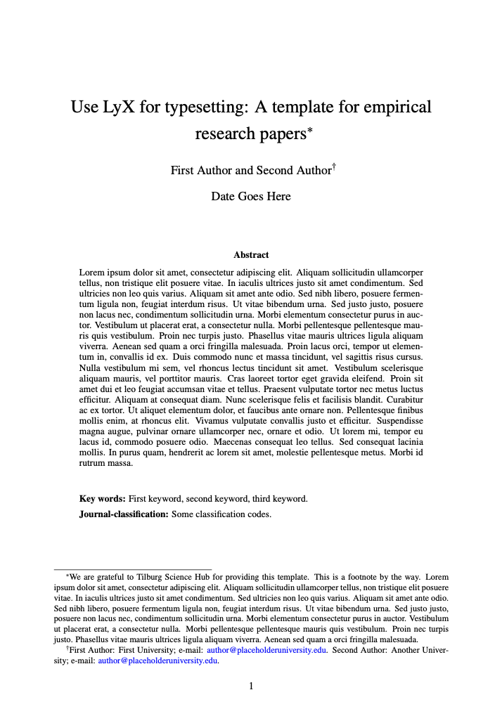 Academic paper in LaTeX
